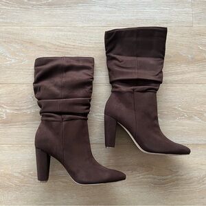 NWT Banana Republic brown vegan suede slouchy boots